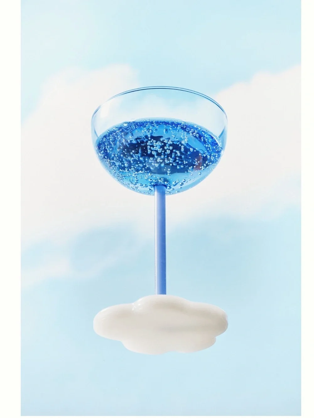 Anthropologie Cloud Coupe Glass Footed Borosilicate Glasses New Set of 2 Blue
